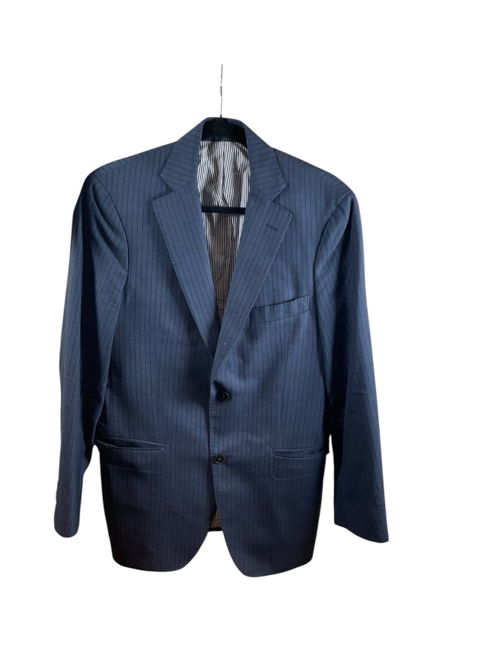 Michael Bastian Navy Pinstripe Two-Button Suit Jacket